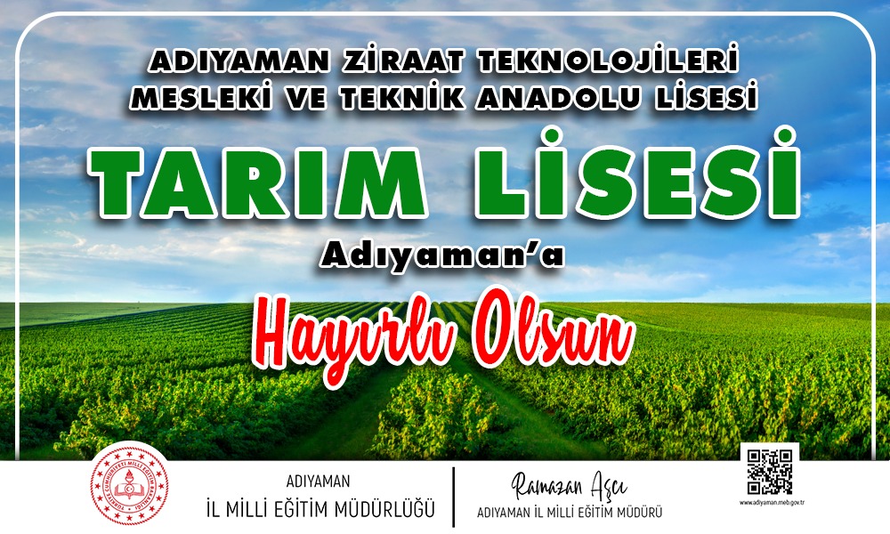 Adıyaman'a Tarım Meslek Lisesi Kuruluyor