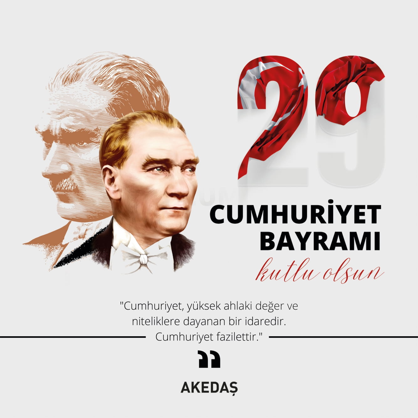 Akedaş'tan Cumhuriyet Bayramı Mesajı