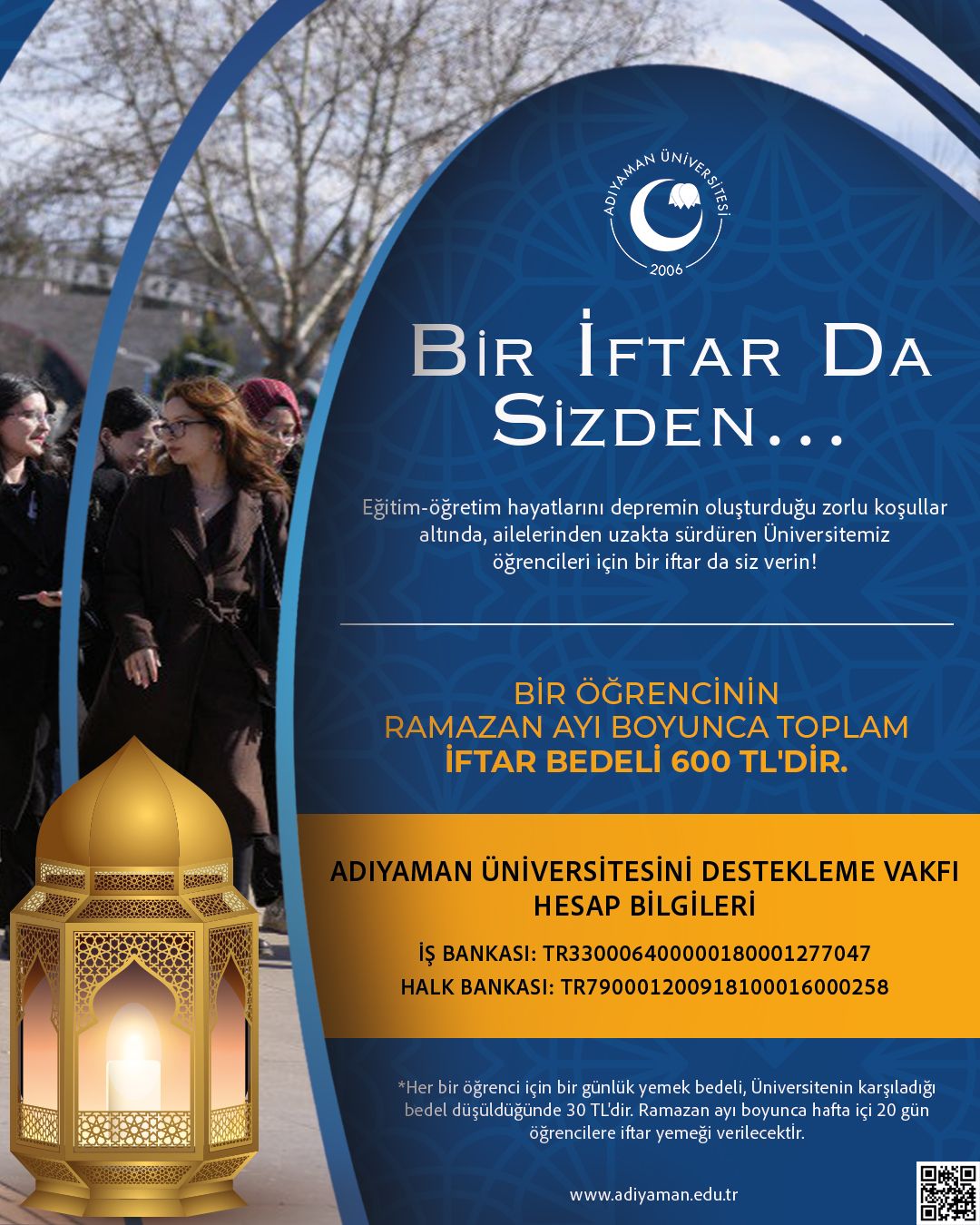 Adıyaman Üniversitesinden Anlamlı Kampanya: Bir İftar da Sizden