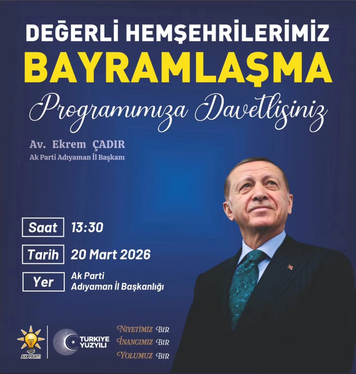 AK Parti'de bayramlaşma programı belli oldu