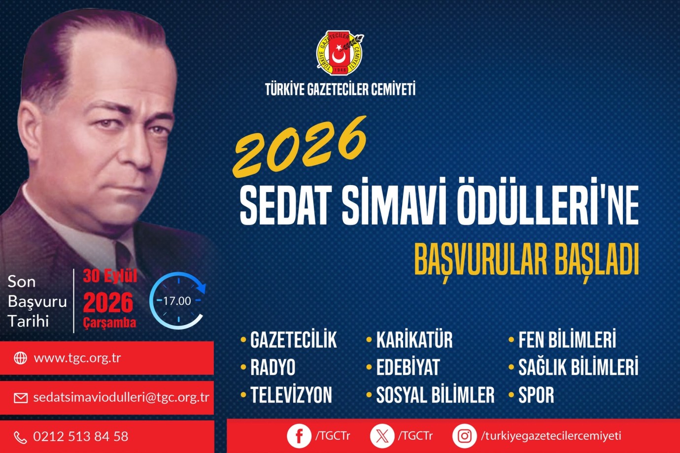 TGC 2026 Sedat Simavi Ödülleri'ne başvurular başladı