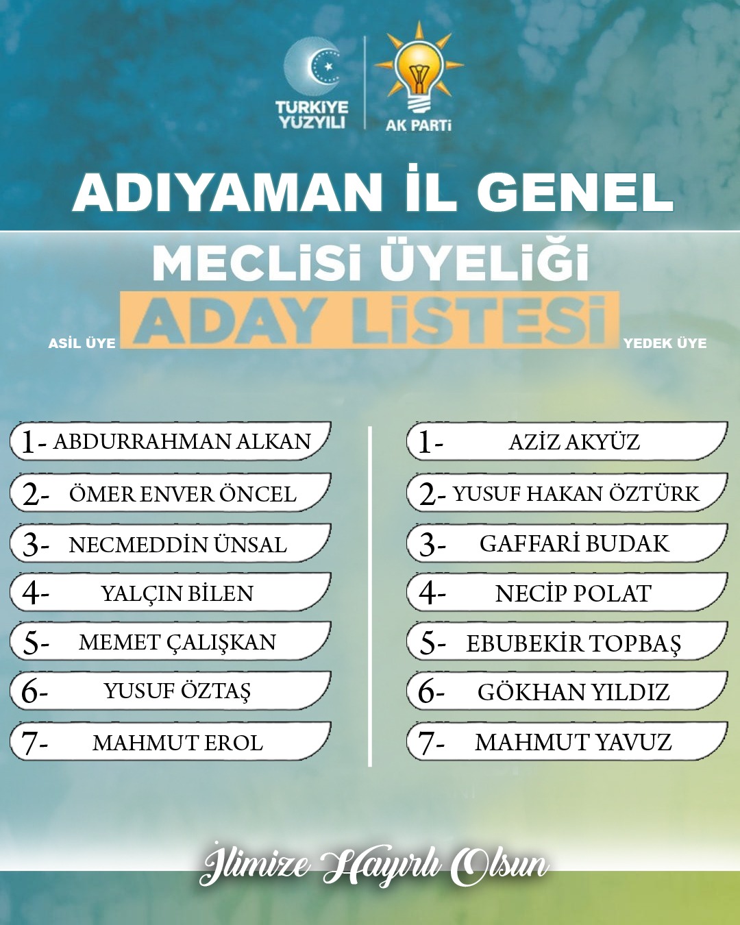 İl Genel Meclisi Adayları Belirlendi
