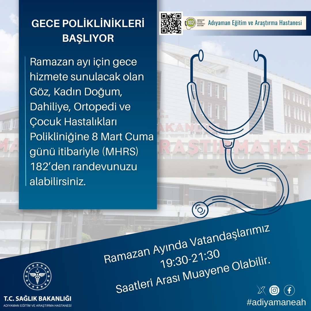 Gece Poliklinikleri Başlıyor