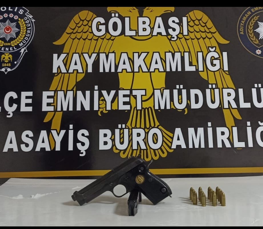Gölbaşı’nda ruhsatsız tabancaya 1 gözaltı