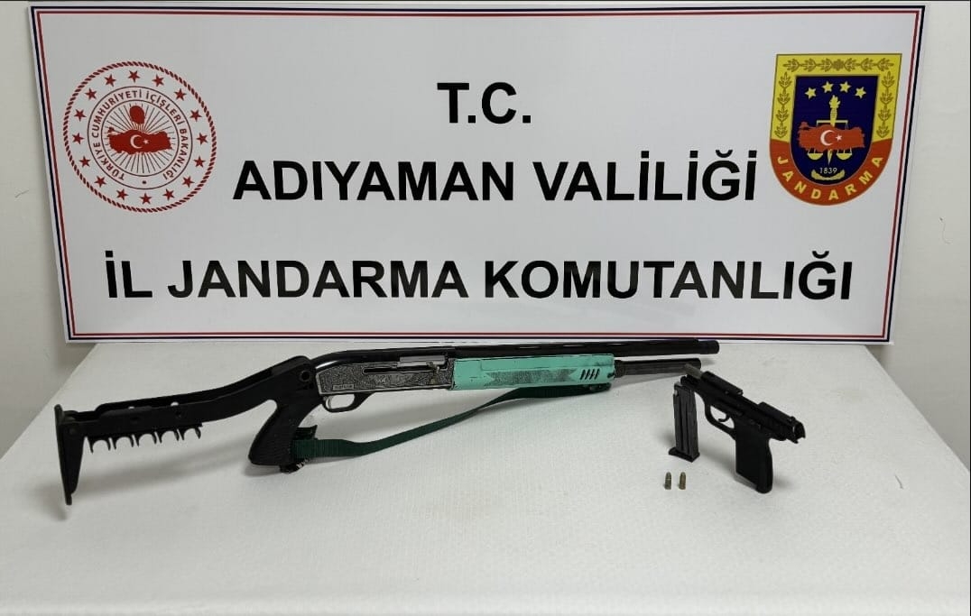 Adıyaman'da ruhsatsız tüfek ile tabancaya 1 gözaltı