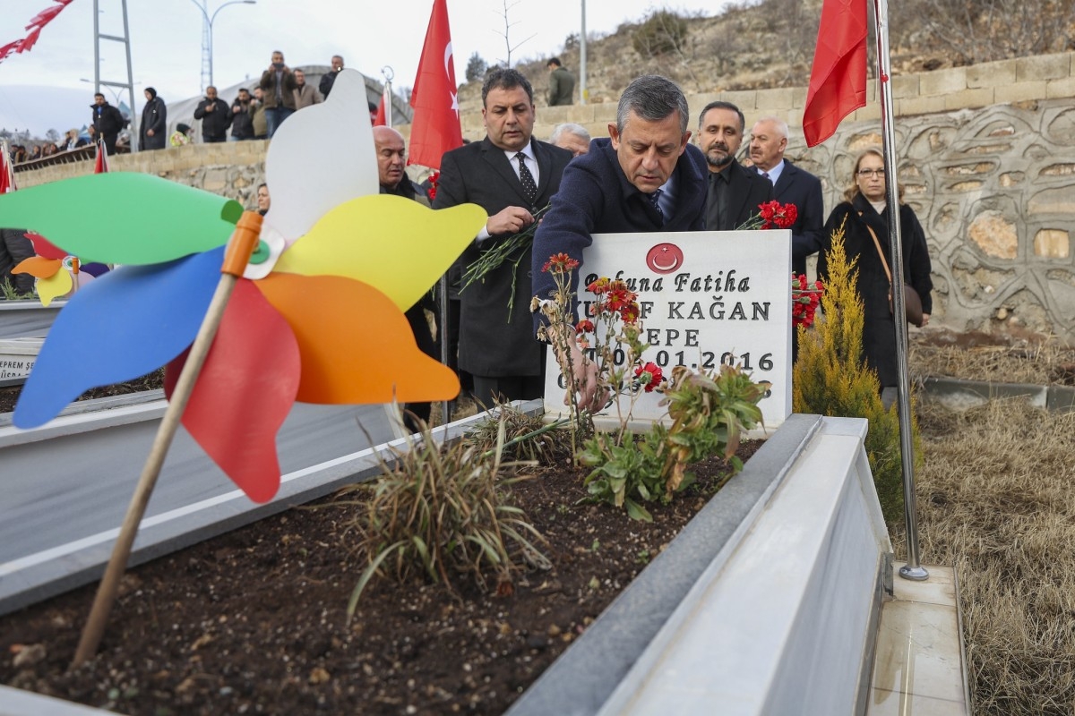 CHP Genel Başkanı Özgür Özel, Adıyaman’da Gölbaşı Deprem Şehitliği’ni ziyaret etti