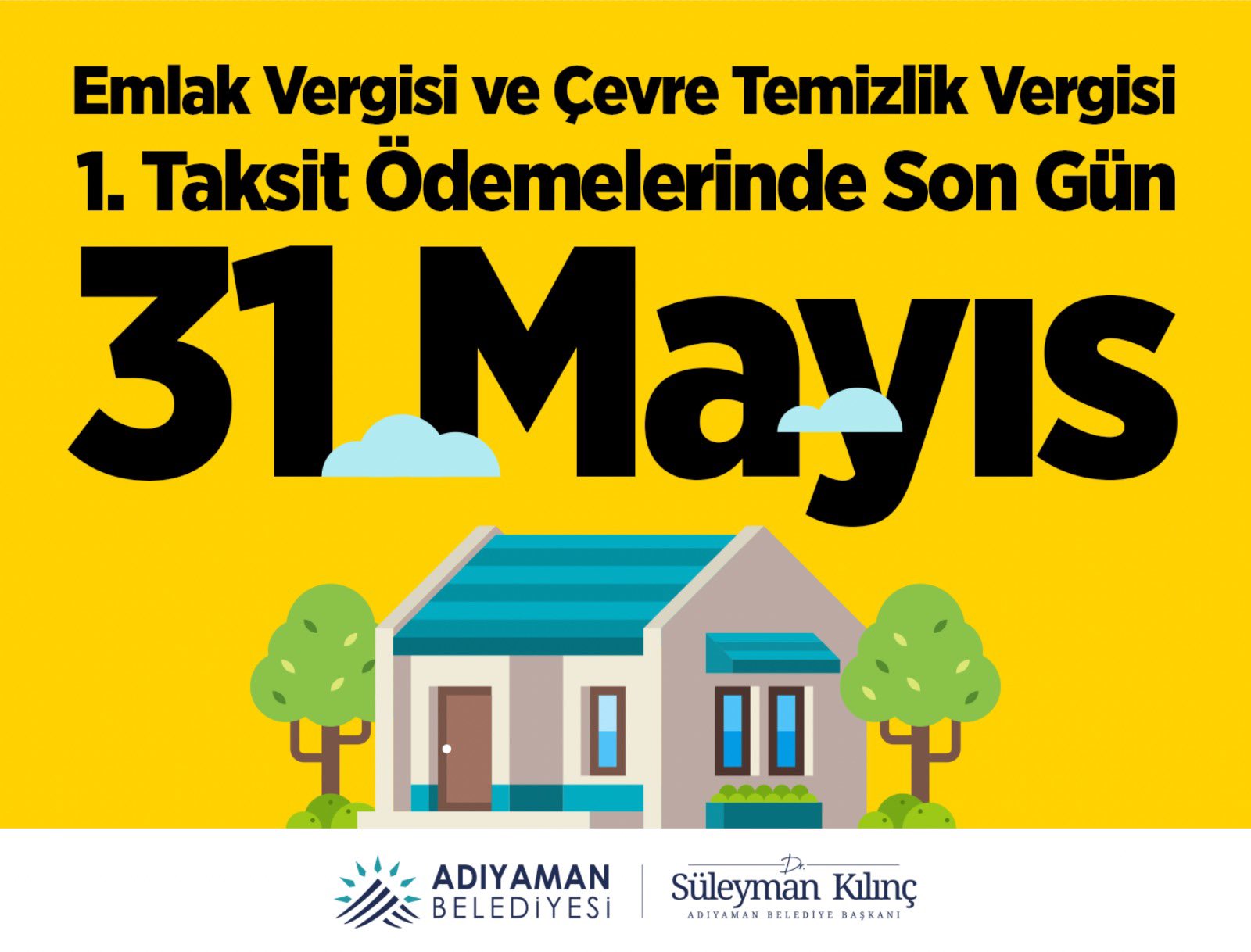 Emlak ve ÇTV'nin İlk Taksiti İçin Son Tarih 31 Mayıs