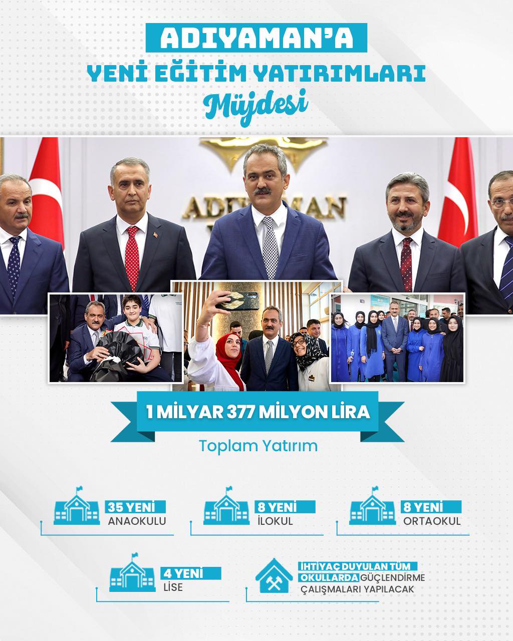 Adıyaman'a Yeni Eğitim Yatırımları Müjdesi!