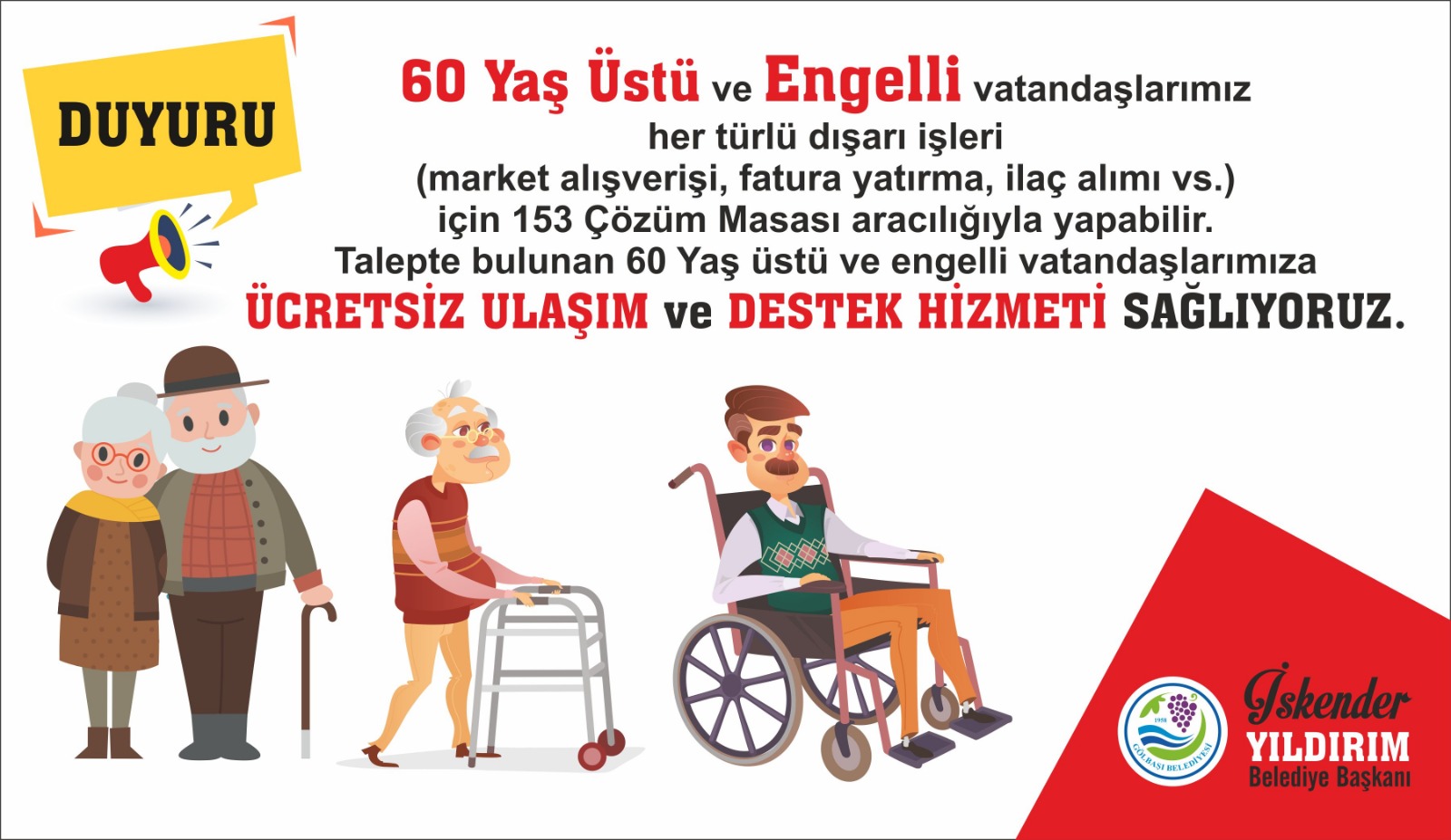 Gölbaşı Belediyesinden Ücretsiz Ulaşım ve Destek Hizmeti