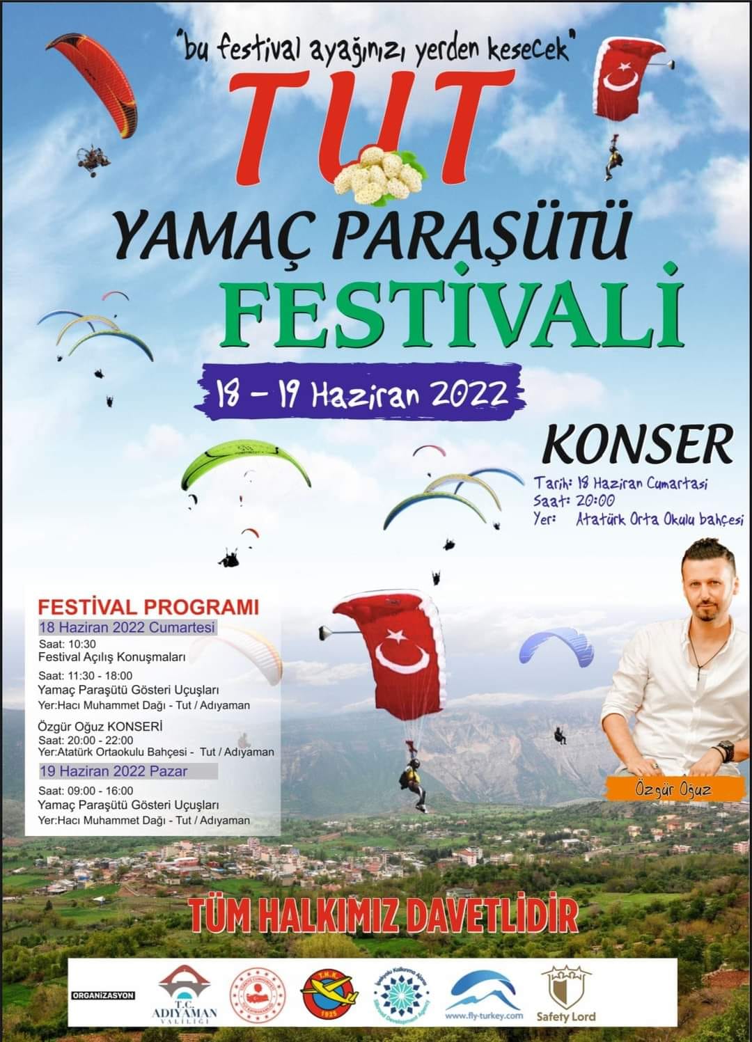 Tut'ta Yamaç Paraşütü Festivali düzenlenecek